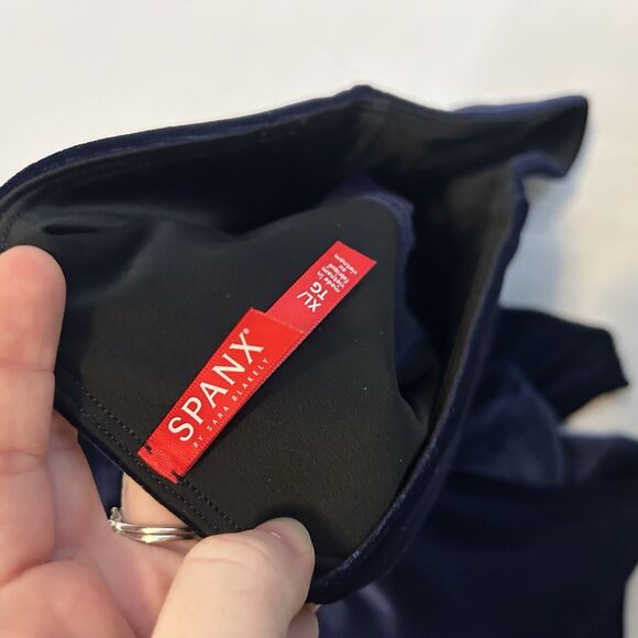 Spanx Velvet Leggings High Waisted Navy Blue - Size XL - Picture 10 of 12